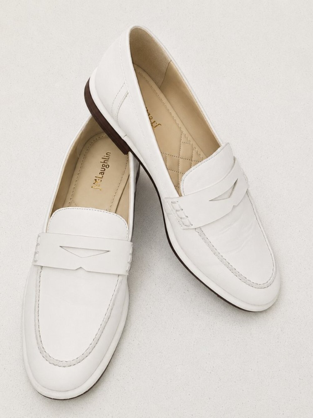 J. McLaughlin Women's Concetta suede Penny loafers in Ivory Sz. 7.5